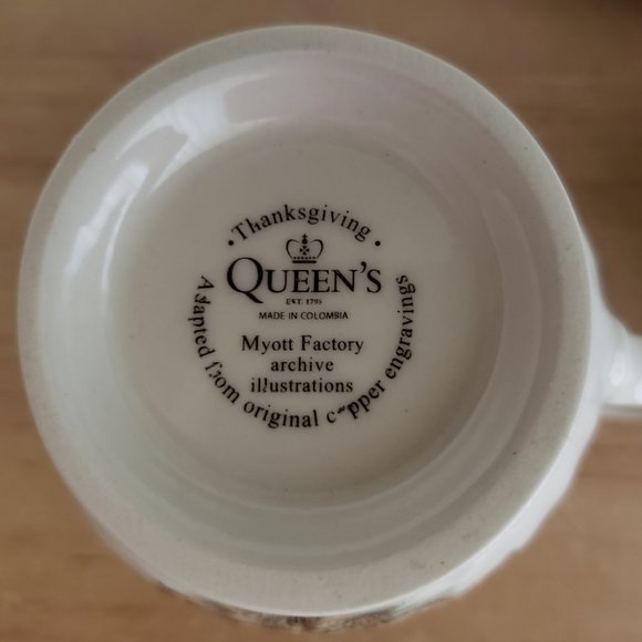 **SOLD*Queens Myott Thanksgiving Turkey (5) 8” Dessert Plates w/Sugar & Creamer - Picture 5 of 7